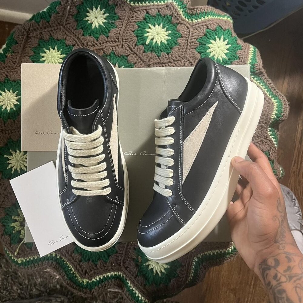 Rick Owens Black Hollywood Vintage Sneakers